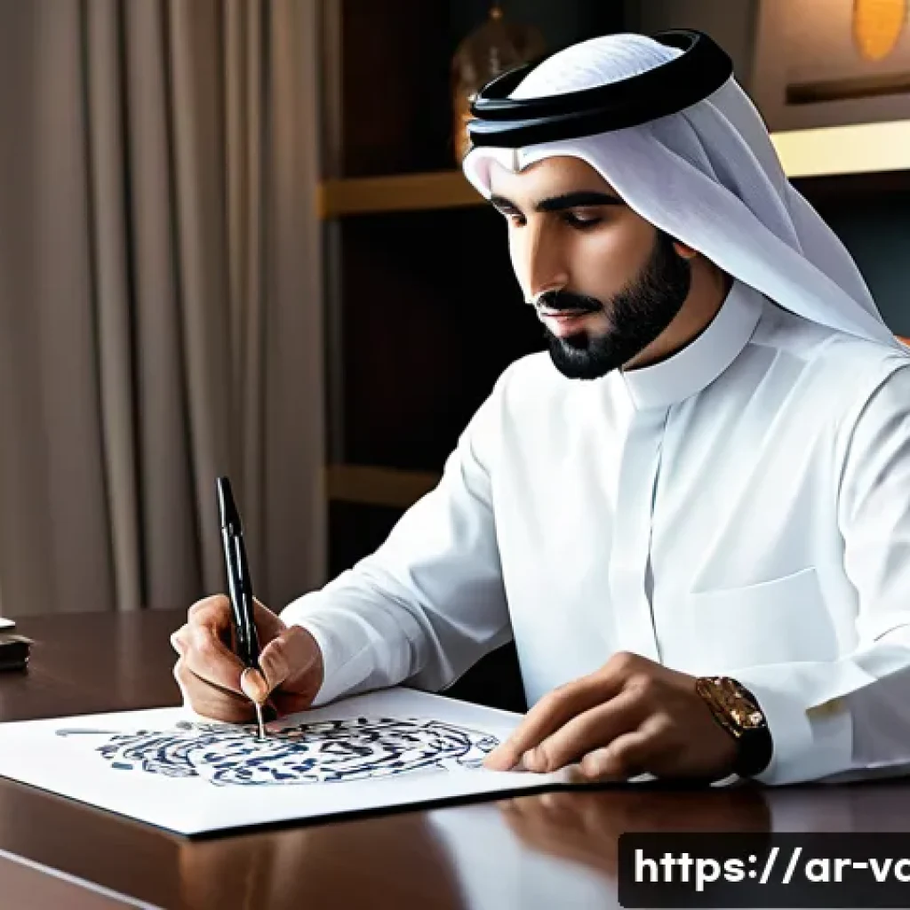 시각디자인과 브랜드 아이덴티티 - **Prompt 1: "The Fusion of Heritage and Modernity in Visual Branding"**
A sophisticated Arab gra...