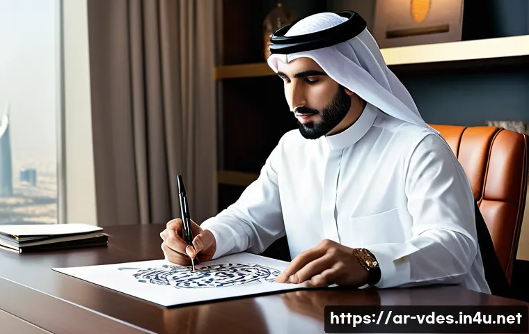 시각디자인과 브랜드 아이덴티티 - **Prompt 1: "The Fusion of Heritage and Modernity in Visual Branding"**
    A sophisticated Arab gra...