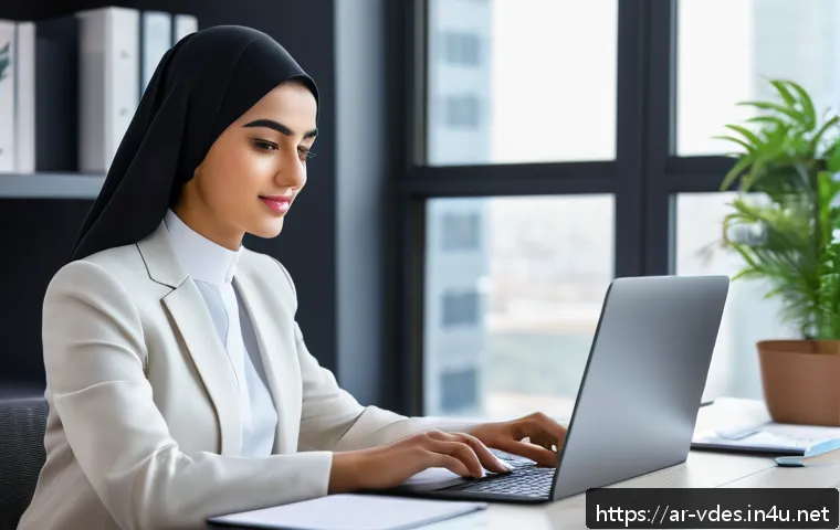 시각디자인 업무일지 작성법 - A modern Arab office workspace focused on productivity and effective time management, showing a youn...